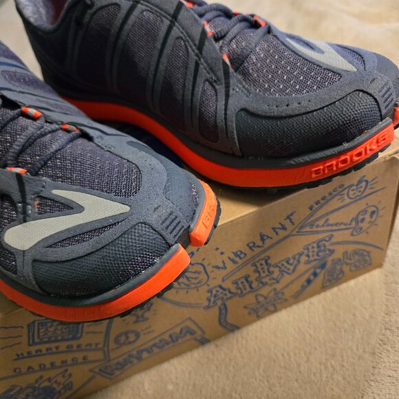 Brooks PureGrit 2 All Terrain Denim Ombre/Coral Split-Toe Trail Run Hiker 120133 - Picture 9 of 16